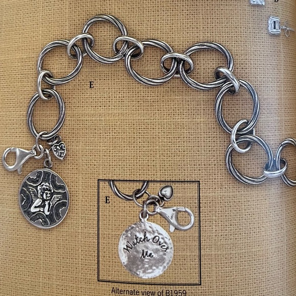 Silpada Angel Watch Over Me Sterling Silver Oxidized Bracelet B1959 - Picture 6 of 16